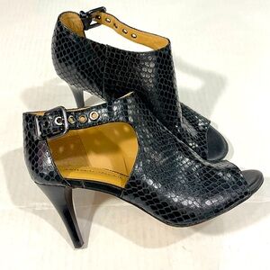 ANTONIO MELANI Black Snakeskin Heels